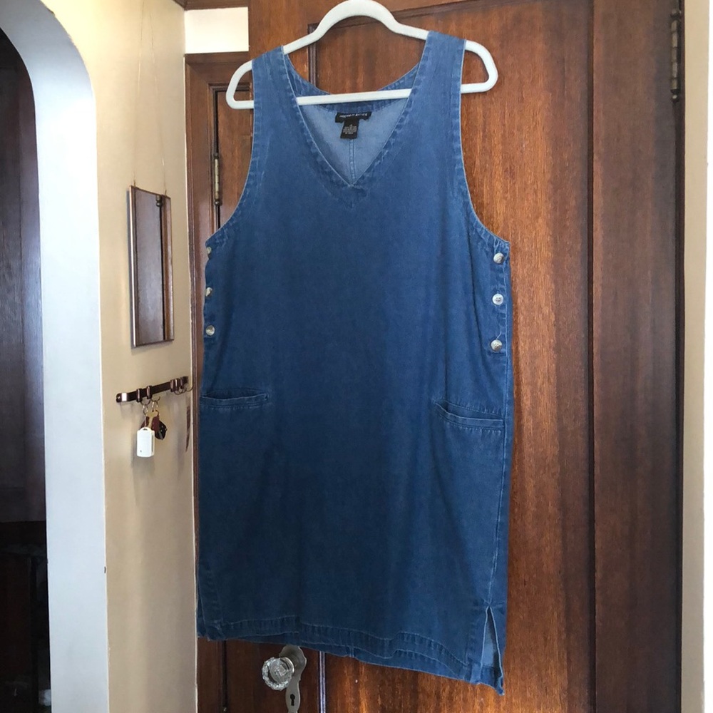 Denim jumper/ pinafore dress